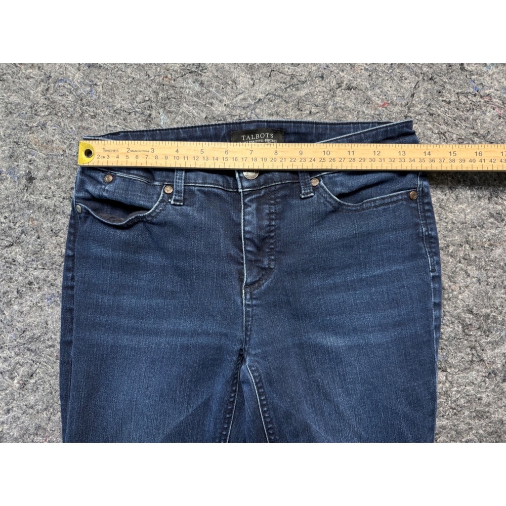 Talbots Flawless Five-Pocket Straight Leg Jeans Dark Wash Blue Denim Size 0 - Picture 6 of 12